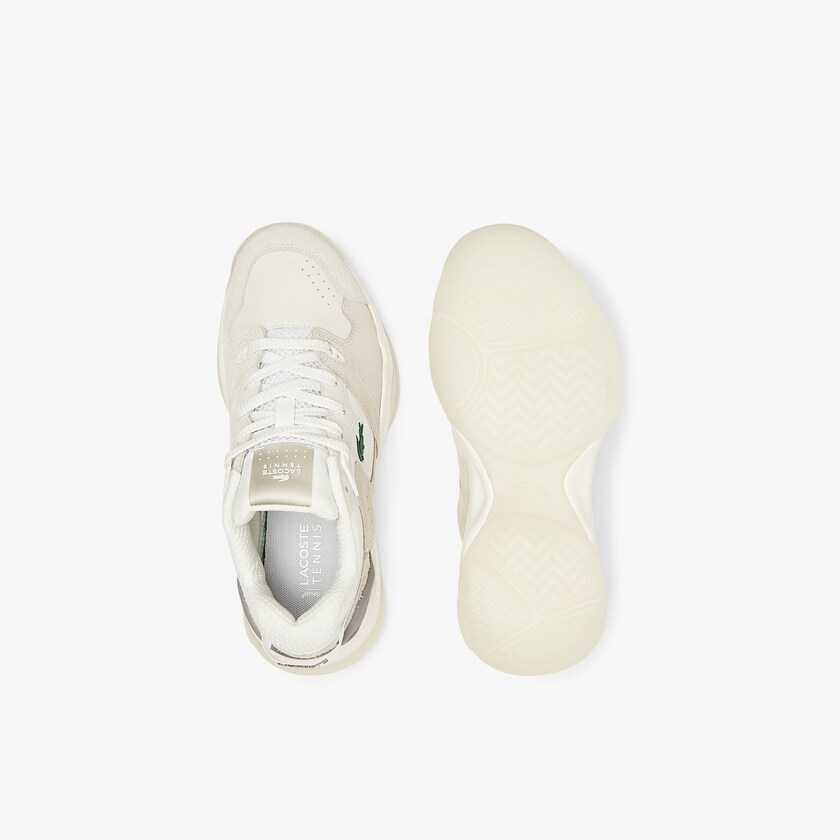 Tenis Lacoste T-Point Nubuck Leather Mujer Beige | BP4-28772Q7