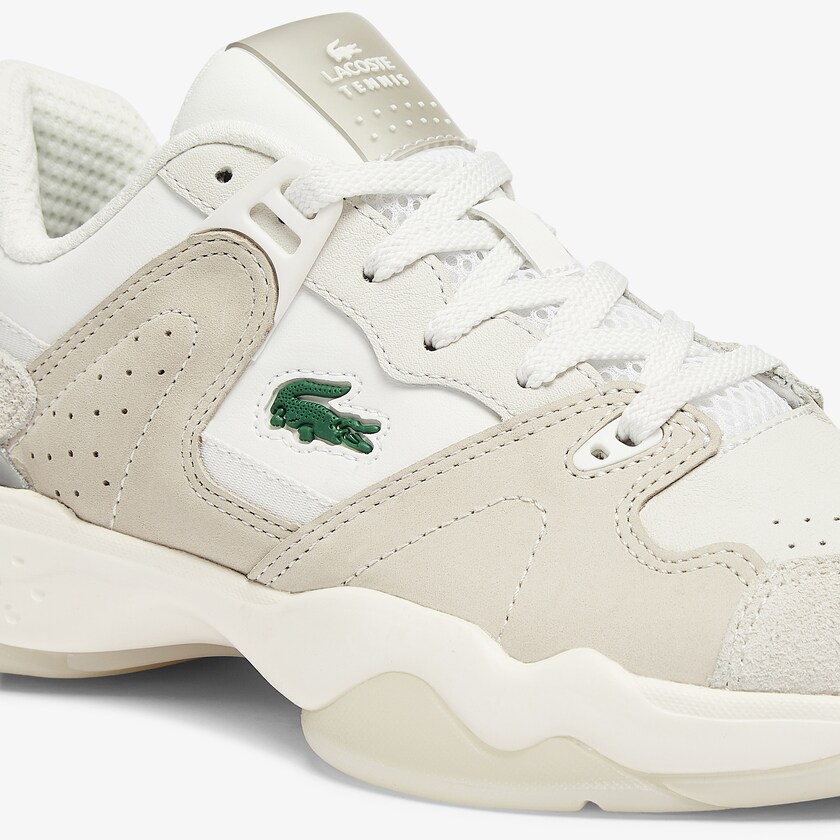 Tenis Lacoste T-Point Nubuck Leather Mujer Beige | BP4-28772Q7