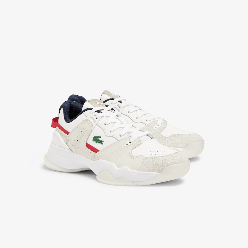 Tenis Lacoste T-Point Nubuck Leather Mujer Blancos Beige | VZ4-39823A8