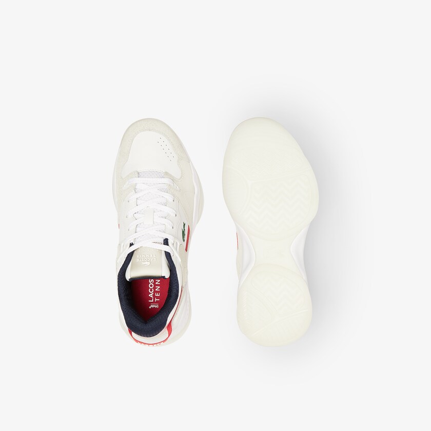 Tenis Lacoste T-Point Nubuck Leather Mujer Blancos Beige | VZ4-39823A8