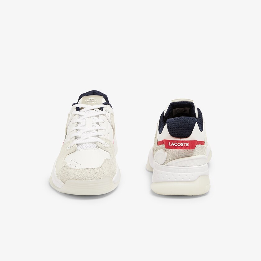 Tenis Lacoste T-Point Nubuck Leather Mujer Blancos Beige | VZ4-39823A8