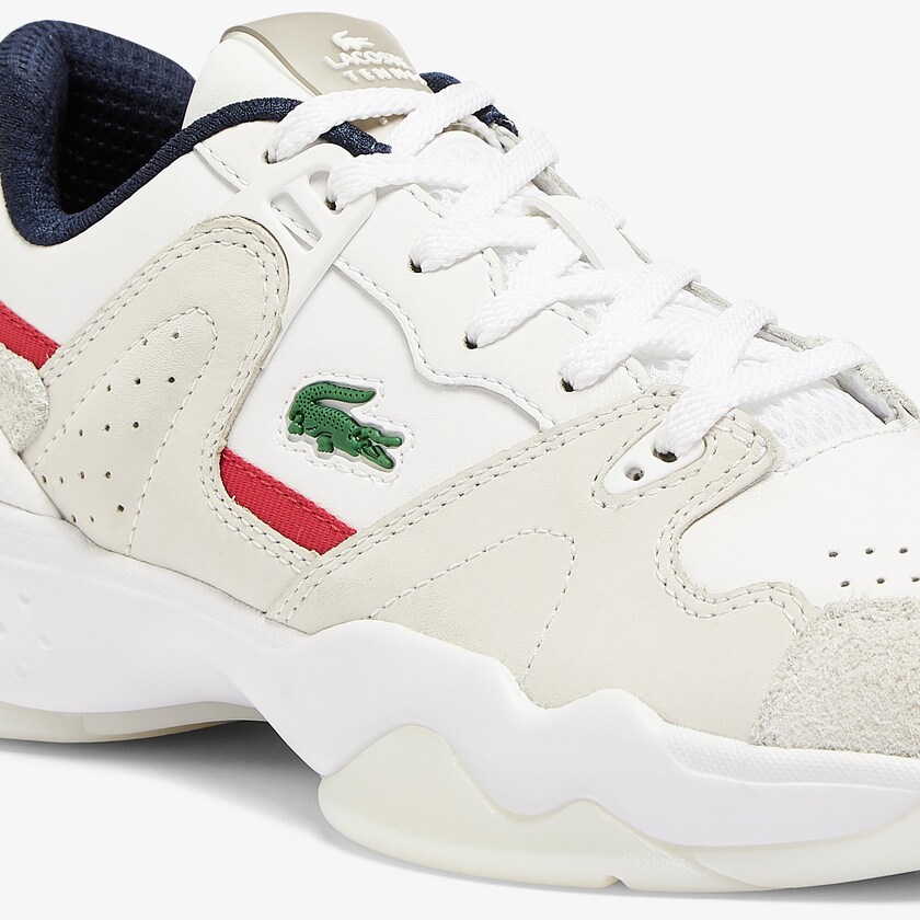 Tenis Lacoste T-Point Nubuck Leather Mujer Blancos Beige | VZ4-39823A8