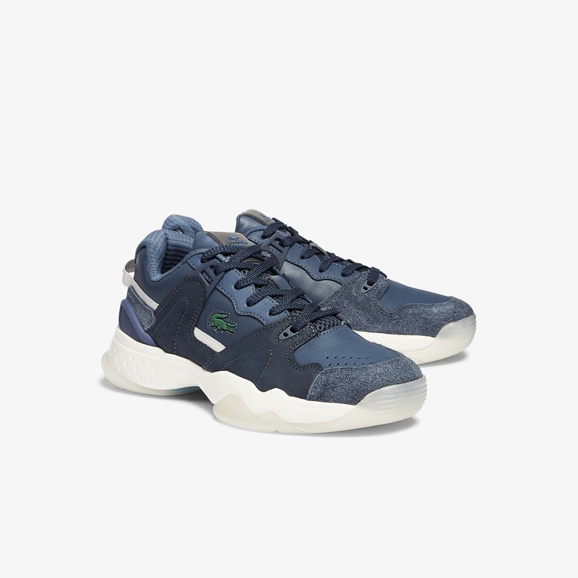 Tenis Lacoste T-Point Nubuck Leather Mujer Azul Marino | ND9-27862S1