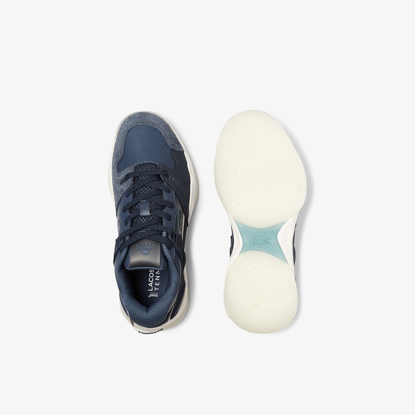 Tenis Lacoste T-Point Nubuck Leather Mujer Azul Marino | ND9-27862S1