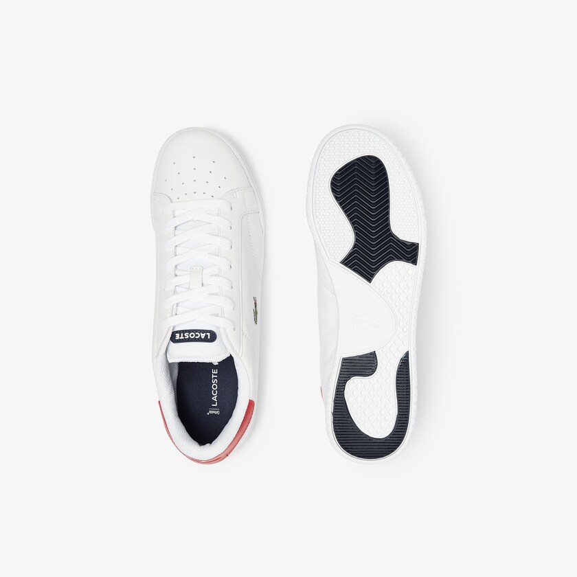 Tenis Lacoste Twin Serve Leather Colour-Pop Hombre Blancos Beige | HX7-48434Q7