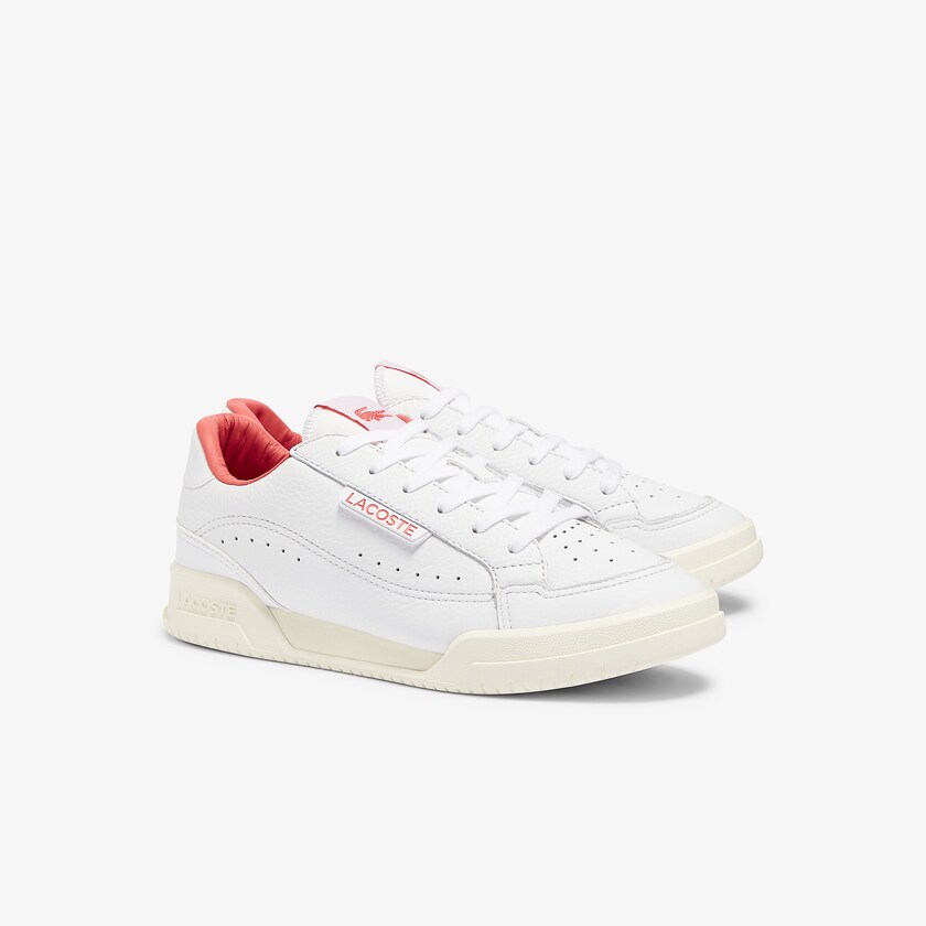 Tenis Lacoste Twin Serve Luxe Leather and Synthetic Mujer Blancos Beige | LX9-37553W7