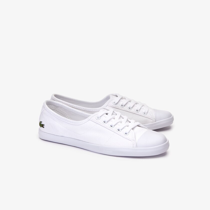Tenis Lacoste Ziane Canvas Mujer Blancos | LO9-19941T8