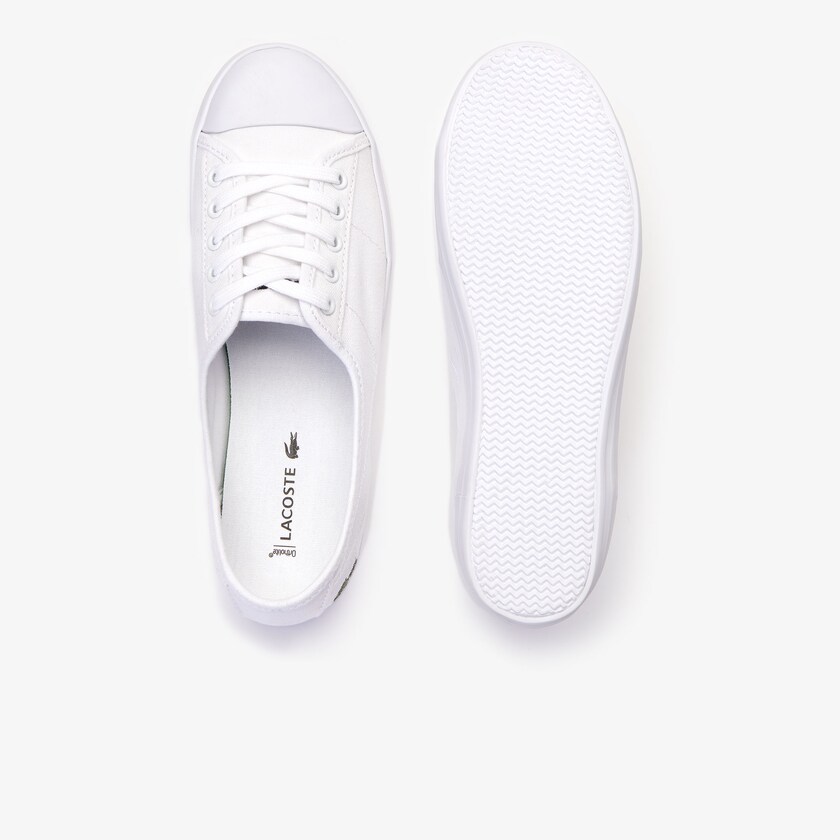Tenis Lacoste Ziane Canvas Mujer Blancos | LO9-19941T8