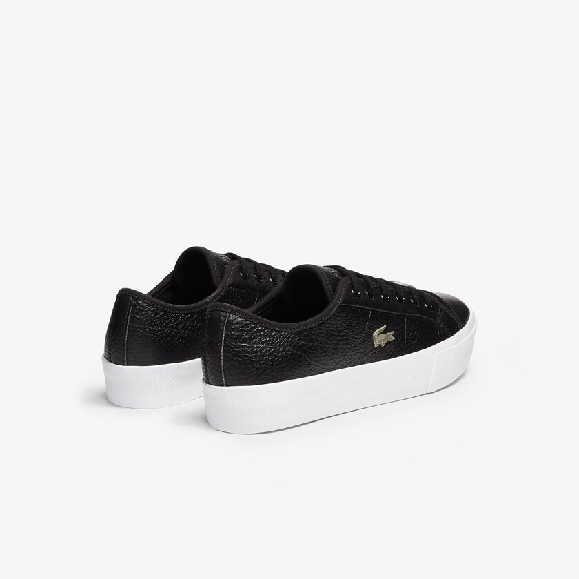 Tenis Lacoste Ziane Plus Grand Leather Mujer Negros Blancos | BD8-49814Y1