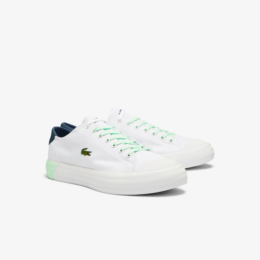 Tenis Lona Lacoste Gripshot Canvas and Leather Hombre Blancos Verdes Claro | UV2-00450C5