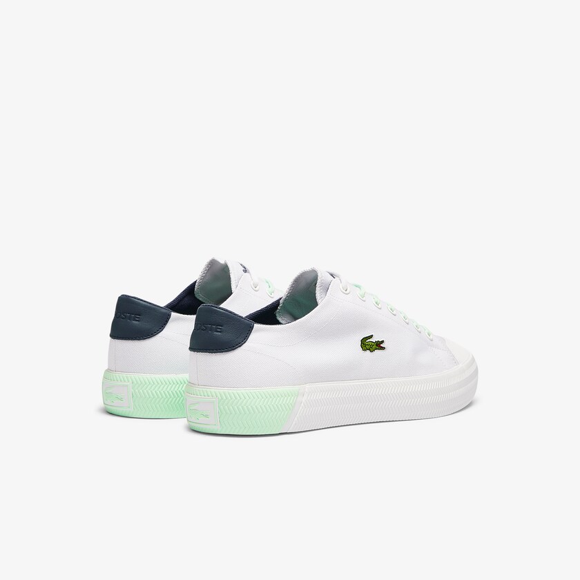 Tenis Lona Lacoste Gripshot Canvas and Leather Hombre Blancos Verdes Claro | UV2-00450C5