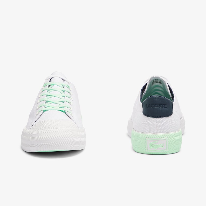 Tenis Lona Lacoste Gripshot Canvas and Leather Hombre Blancos Verdes Claro | UV2-00450C5