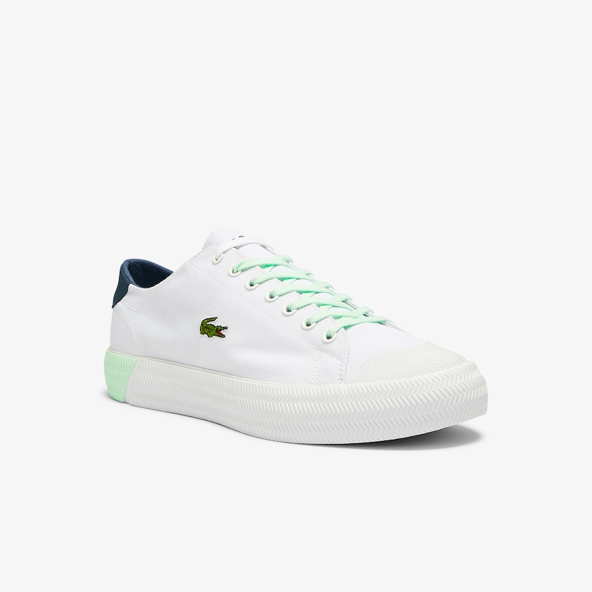 Tenis Lona Lacoste Gripshot Canvas and Leather Hombre Blancos Verdes Claro | UV2-00450C5