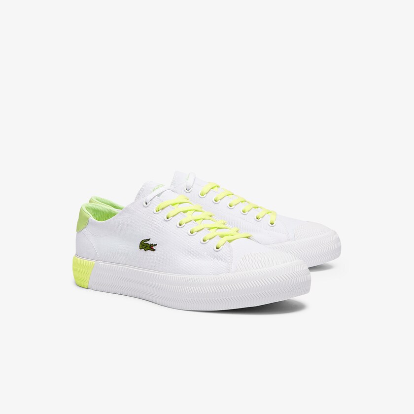 Tenis Lona Lacoste Gripshot Canvas and Leather Hombre Blancos Amarillos Claro | FV3-19601Q3