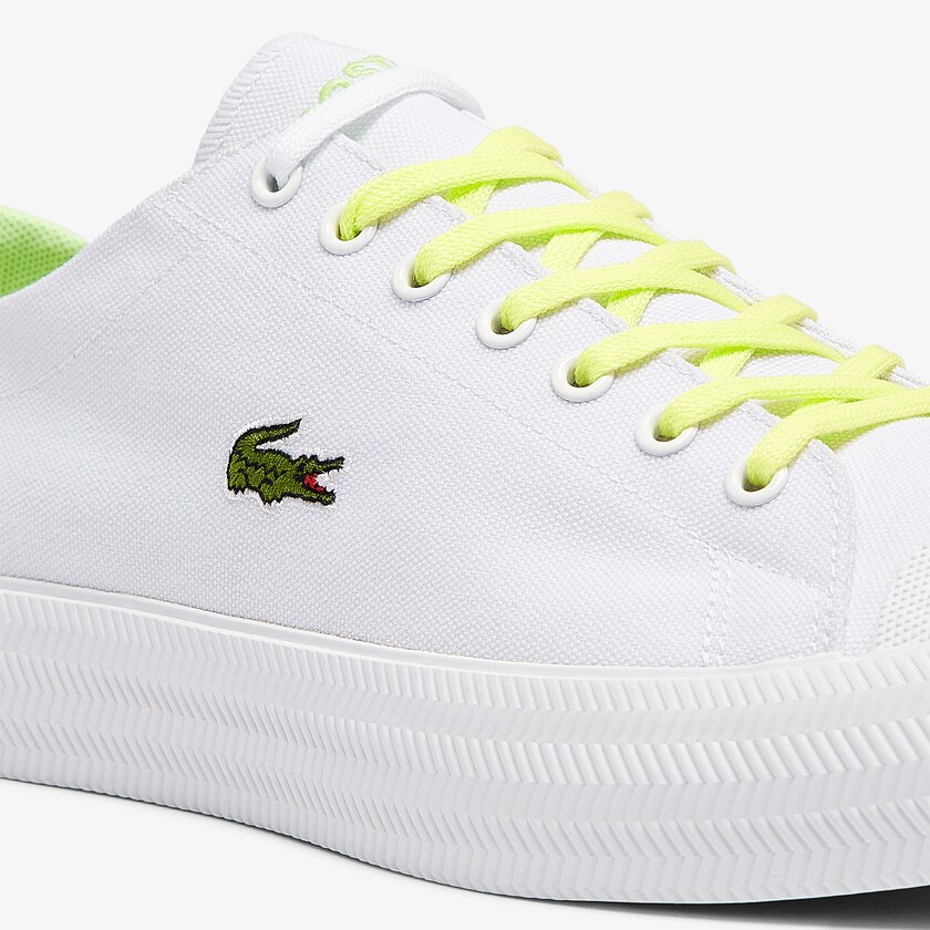 Tenis Lona Lacoste Gripshot Canvas and Leather Hombre Blancos Amarillos Claro | FV3-19601Q3