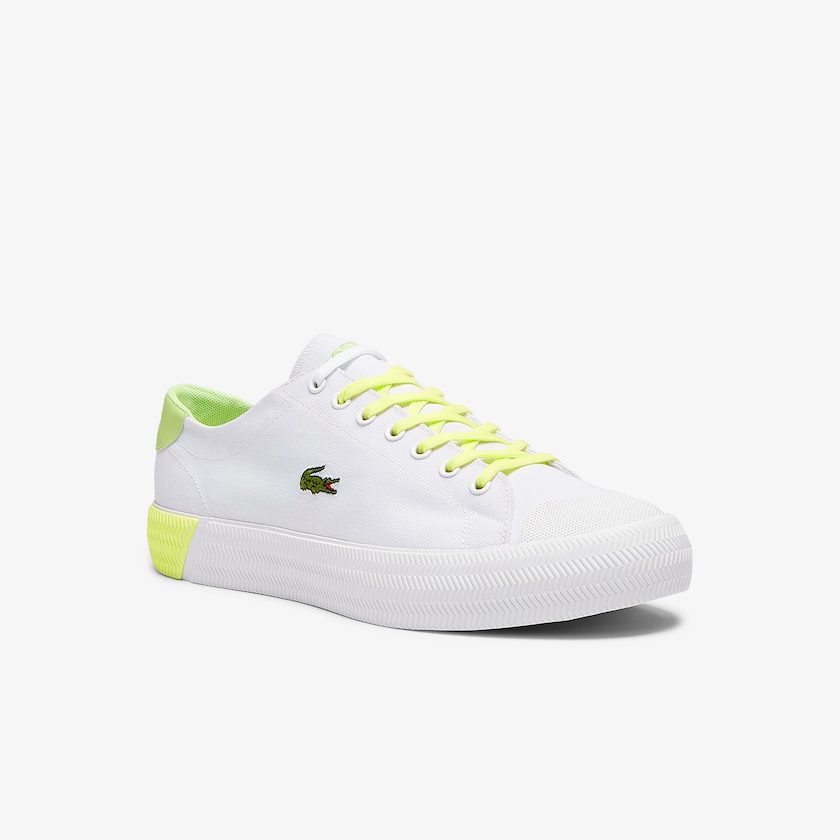 Tenis Lona Lacoste Gripshot Canvas and Leather Hombre Blancos Amarillos Claro | FV3-19601Q3