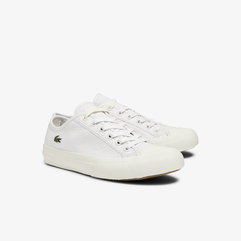 Tenis Lona Lacoste Topskill Leather Mujer Blancos Grises | NG2-73427A1