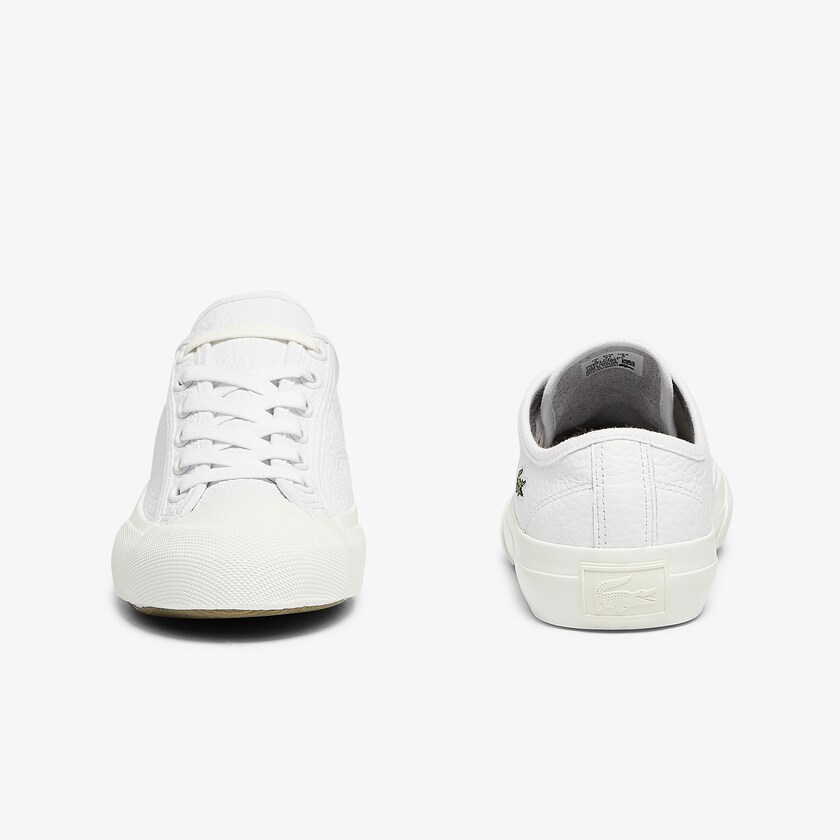 Tenis Lona Lacoste Topskill Leather Mujer Blancos Grises | NG2-73427A1