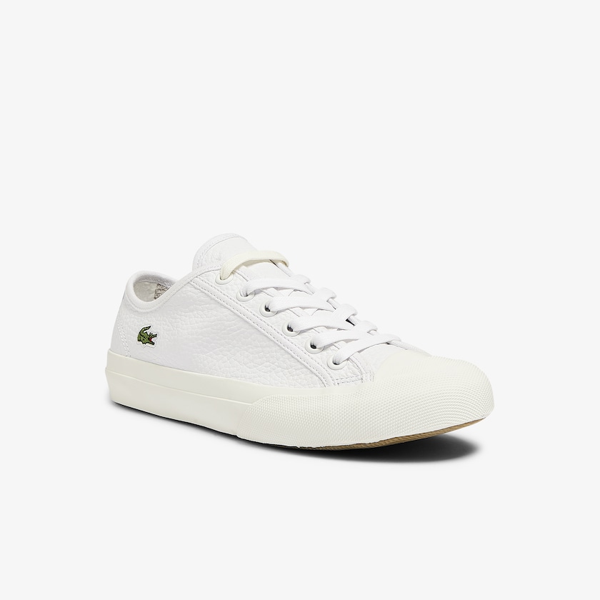 Tenis Lona Lacoste Topskill Leather Mujer Blancos Grises | NG2-73427A1