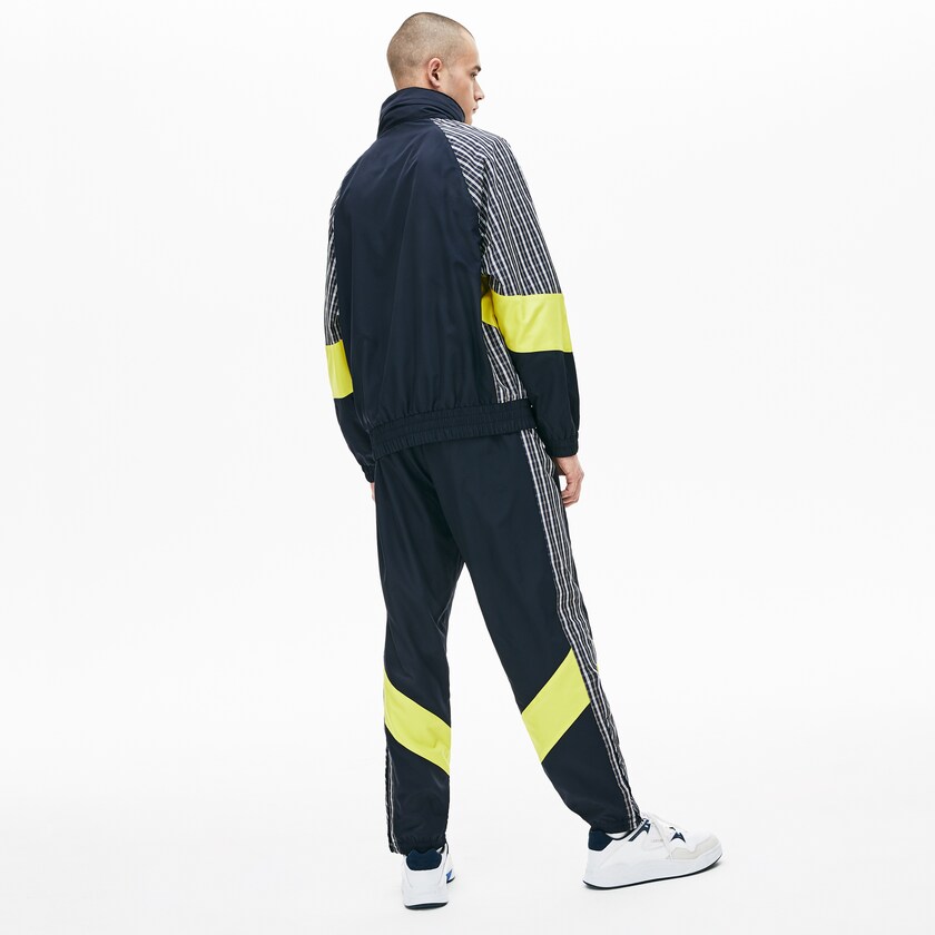 Pantalones Deportivos Lacoste LIVE Patchwork Hombre Azules Amarillos Blancos | BB3-07860G8