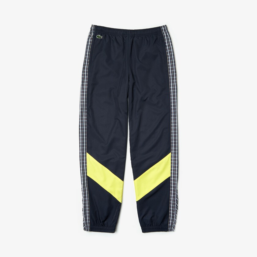 Pantalones Deportivos Lacoste LIVE Patchwork Hombre Azules Amarillos Blancos | BB3-07860G8
