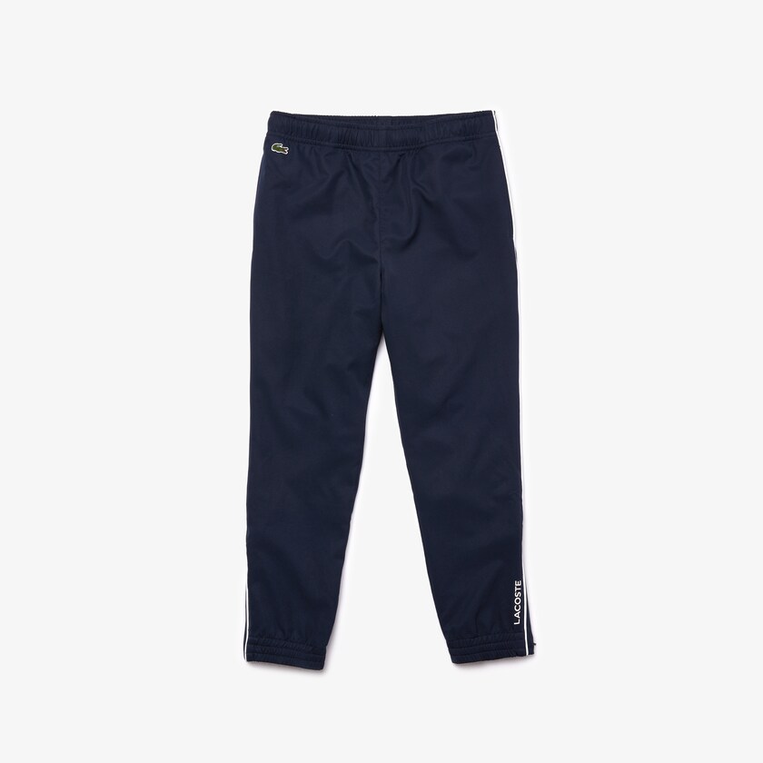 Pantalones Deportivos Lacoste Niños Azul Marino Azules Blancos SPORT Piped Lightweight FC7-06560X9