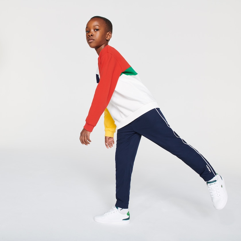 Pantalones Deportivos Lacoste Niños Azul Marino Azules Blancos SPORT Piped Lightweight FC7-06560X9