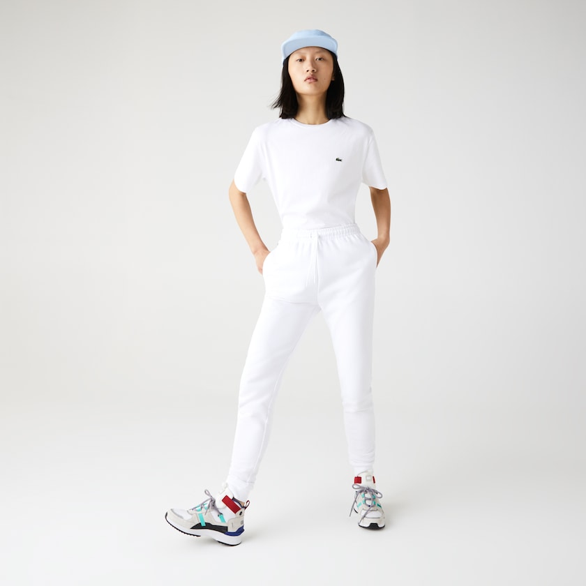 Pantalones Deportivos Lacoste SPORT Tennis Fleece Mujer Blancos | MO0-66726U9