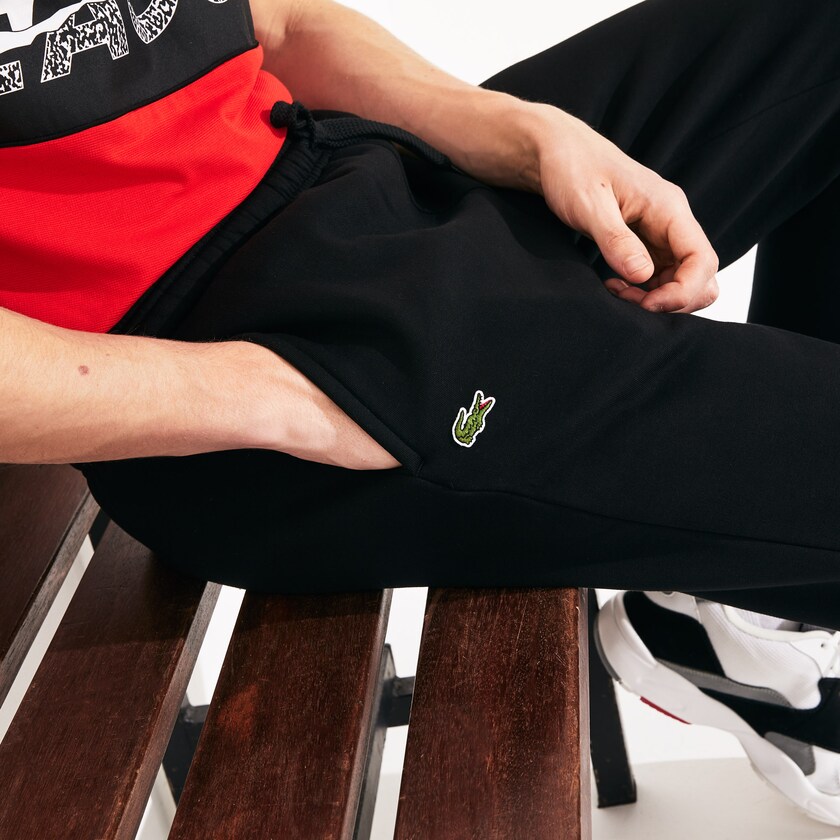 Pantalones Deportivos Lacoste SPORT Tennis in fleece Hombre Negros | DJ4-74777B7