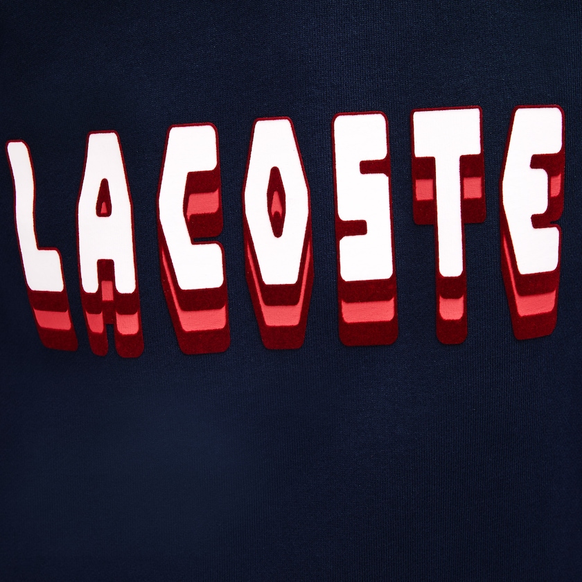 Vestido Lacoste 3D-Lettering Fleece Sweatshirt Mujer Azul Marino Azules | AC9-93129H4