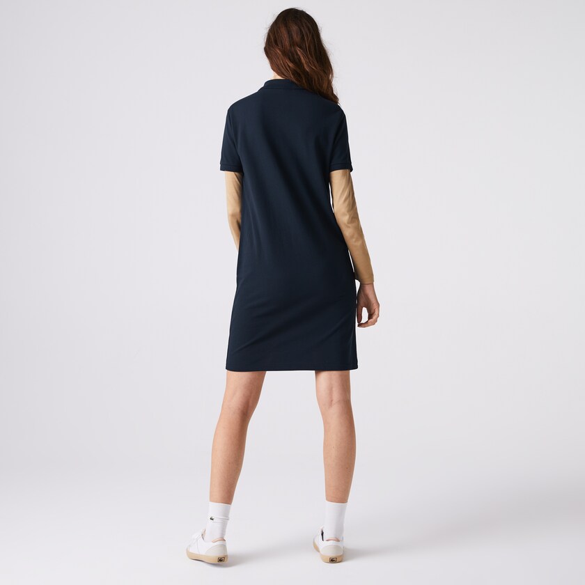 Vestido Lacoste Badge Polo Mujer Azul Marino Azules | OA2-39273E9