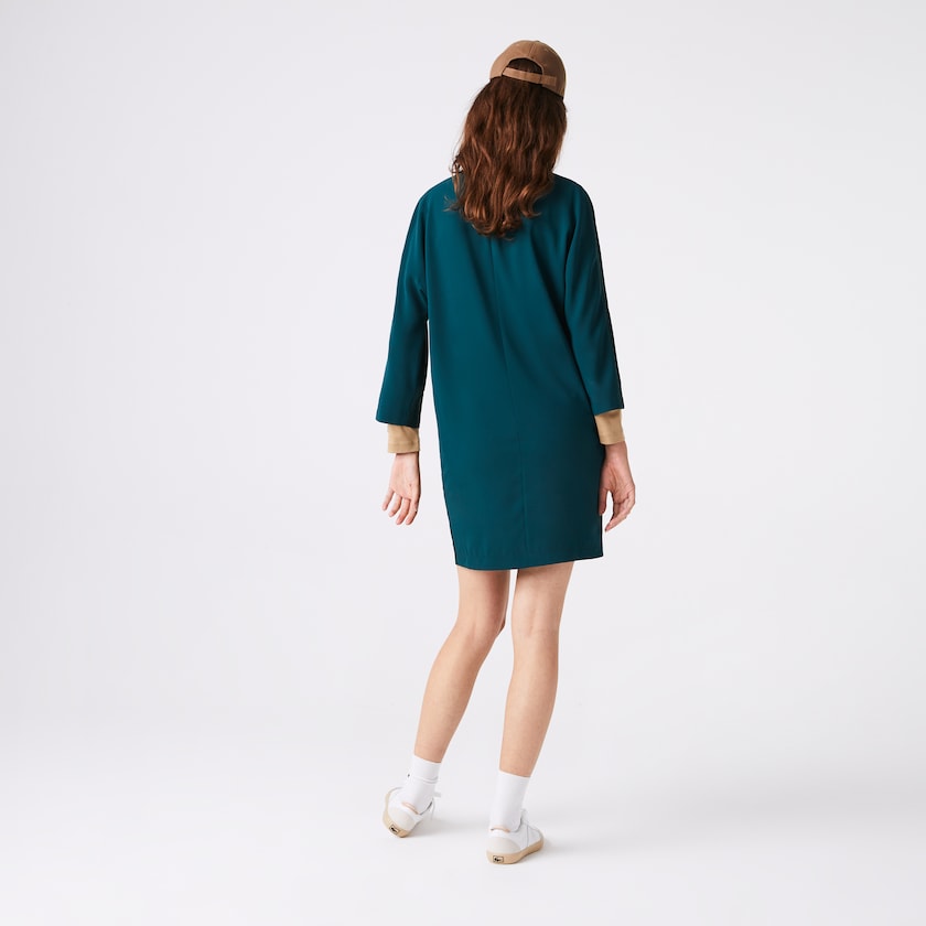 Vestido Lacoste Crew Neck Flowy Mujer Verdes | UM9-03820T3