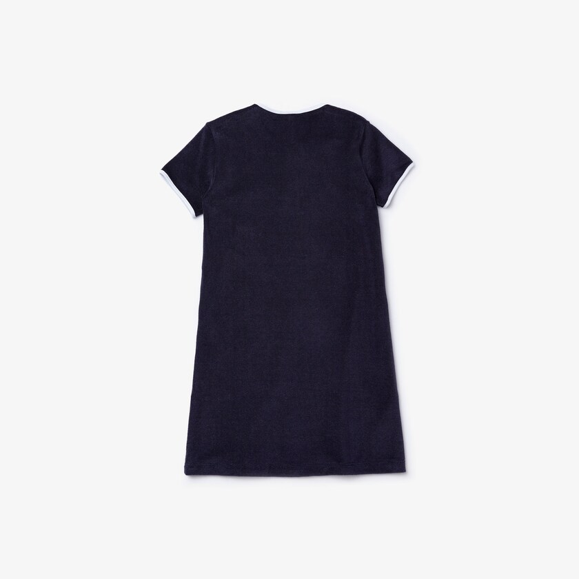 Vestido Lacoste Niños Azul Marino Azules Blancos Heart Embroidery Henley GK7-23002Z6