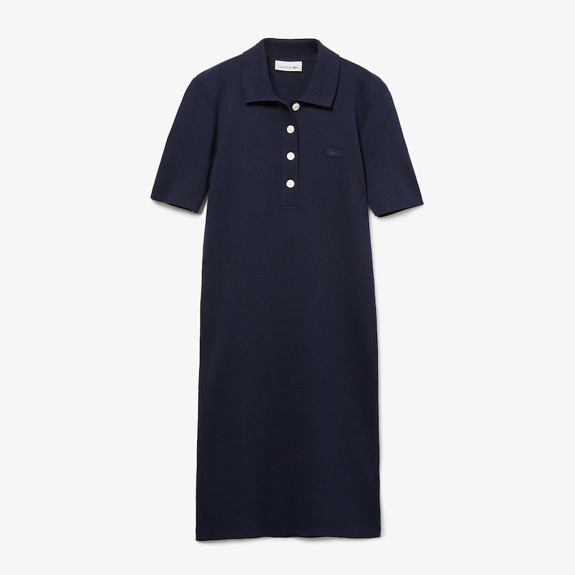 Vestido Lacoste Knit Polo Mujer Azul Marino Azules | QY5-00650X8