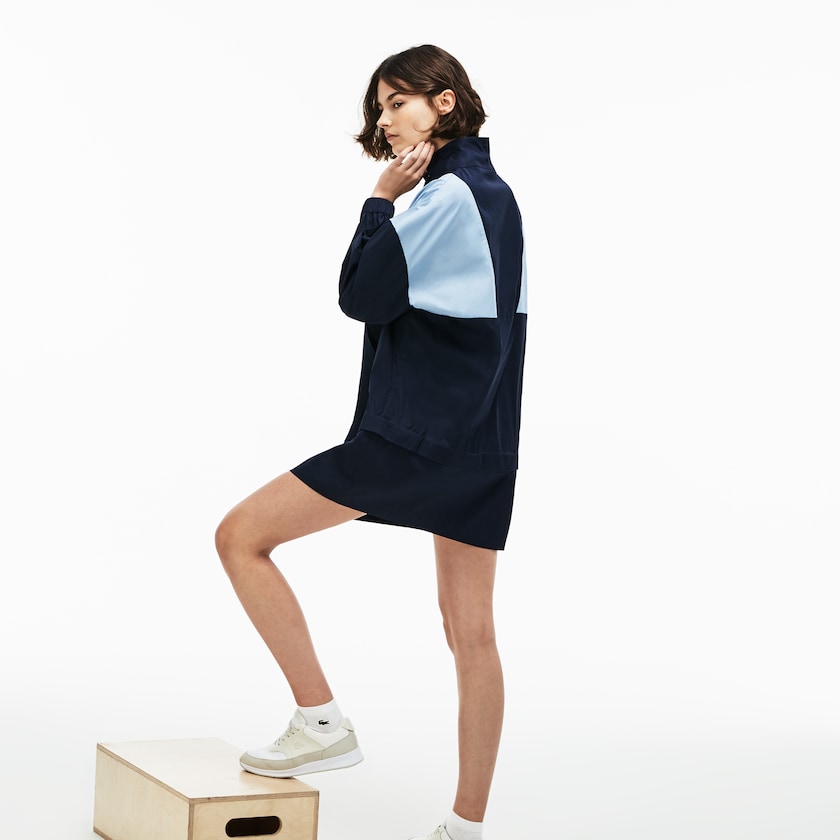 Vestido Lacoste LIVE Colorblock Cotton Poplin Sweatshirt Mujer Azules Azules Claro | VH4-22852F6