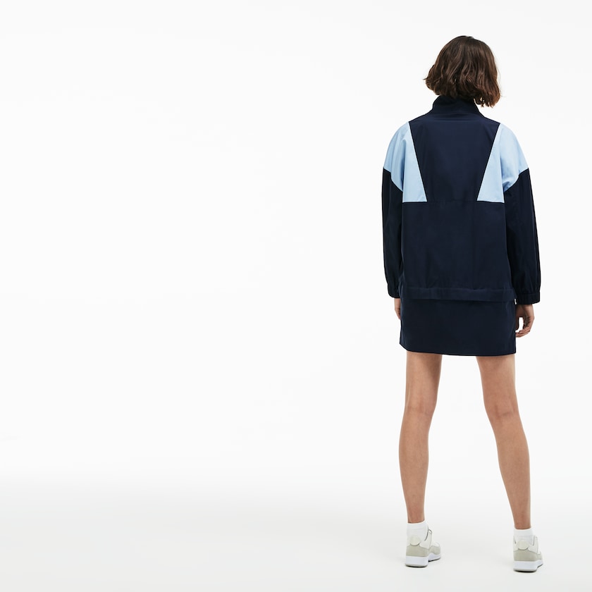 Vestido Lacoste LIVE Colorblock Cotton Poplin Sweatshirt Mujer Azules Azules Claro | VH4-22852F6