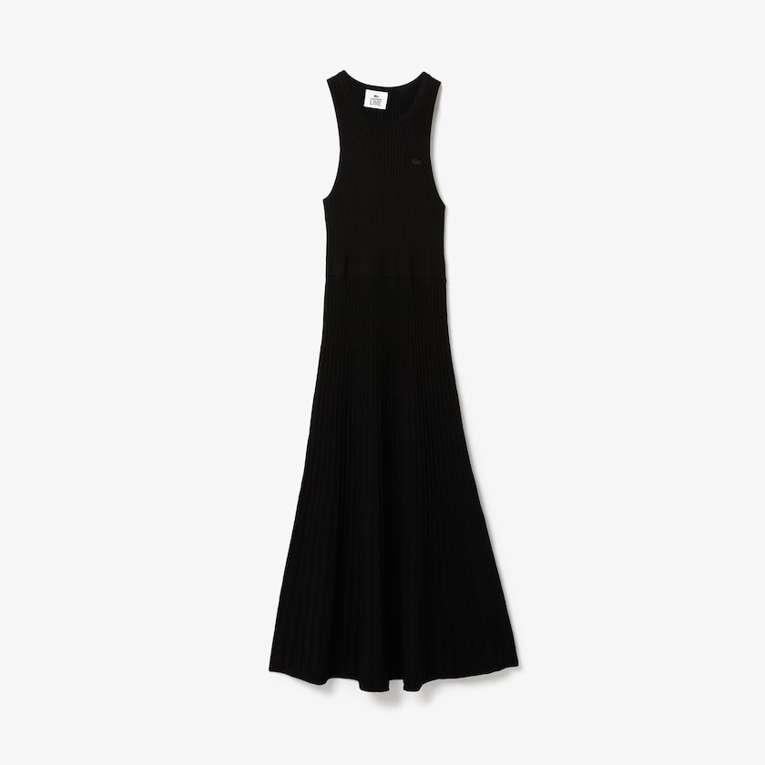 Vestido Lacoste LIVE Ribbed-Knit Long Tank Mujer Negros | DL7-21132B5