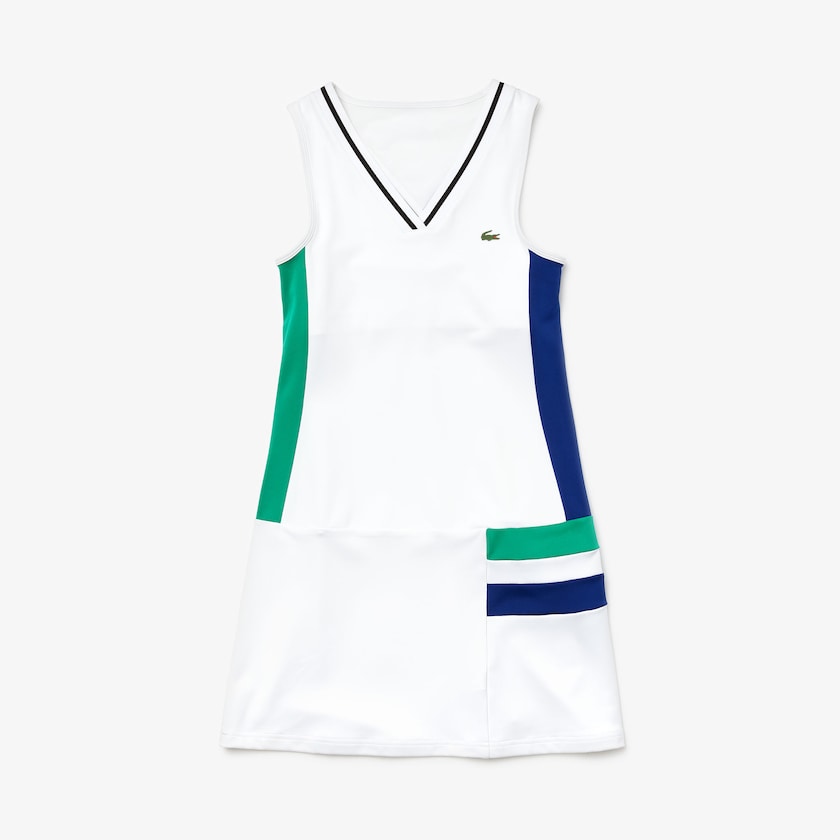 Vestido Lacoste SPORT Breathable Stretch Tennis Mujer Blancos Negros Verdes Azules Negros | IK5-20052C3