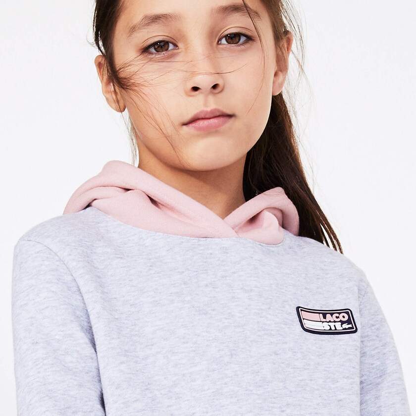 Vestido Lacoste Niños Grises Rosas Blancos SPORT Colorblock Fleece Sweatshirt LQ8-05850B9