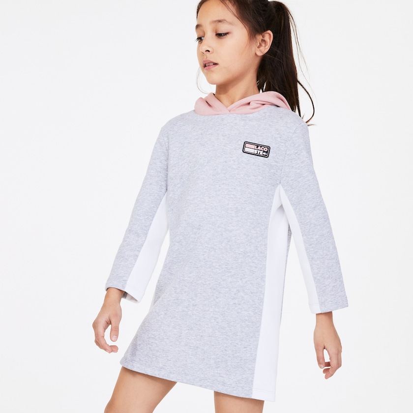 Vestido Lacoste Niños Grises Rosas Blancos SPORT Colorblock Fleece Sweatshirt LQ8-05850B9