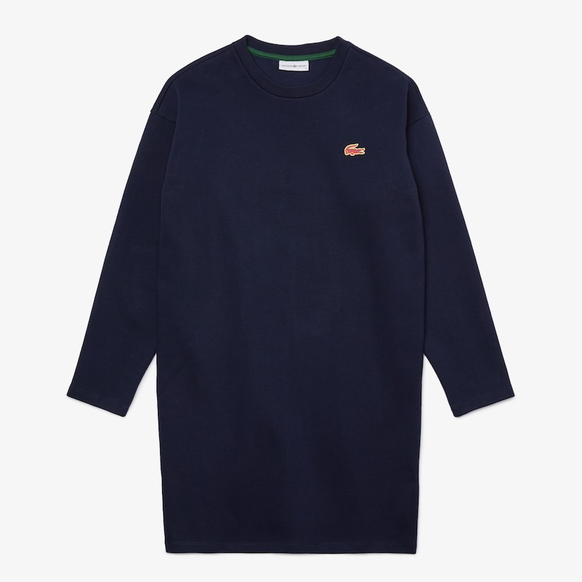 Vestido Lacoste SPORT Crew Neck Cotton Sweatshirt Mujer Azul Marino Azules | QT0-29702Q9