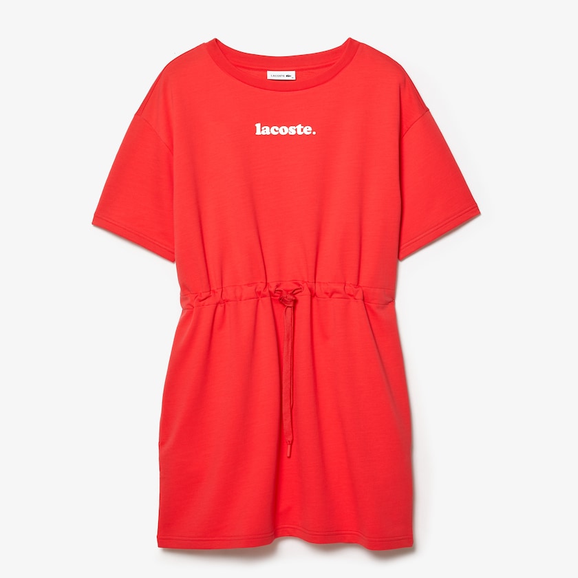 Vestido Lacoste Signature Cotton Fleece T-shirt Mujer Rojos | NE9-62056I2