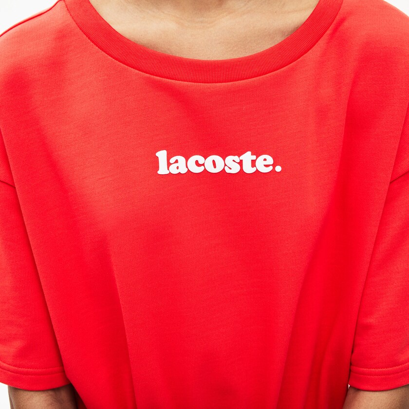 Vestido Lacoste Signature Cotton Fleece T-shirt Mujer Rojos | NE9-62056I2